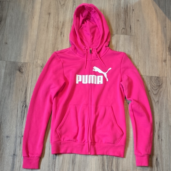 Puma Fuchsia Pink Full-Zip Hoodie Size SMALL NWOT - Picture 1 of 14